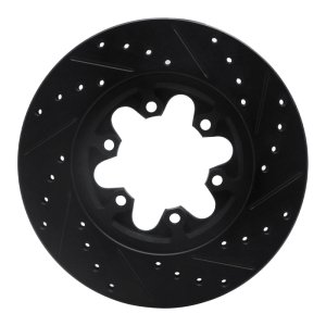 Chevrolet Colorado Brake Rotor (1) - Front Left - R1 Concepts - Drilled & Slotted - Black - `04-`08